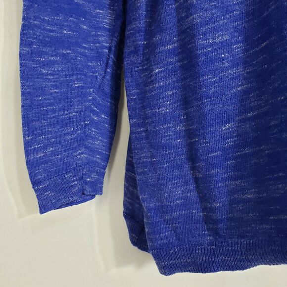 Marc New York by Andrew Marc Performance Women Top 1X Tie Neck Blue Long Sleeve - Picture 6 of 10